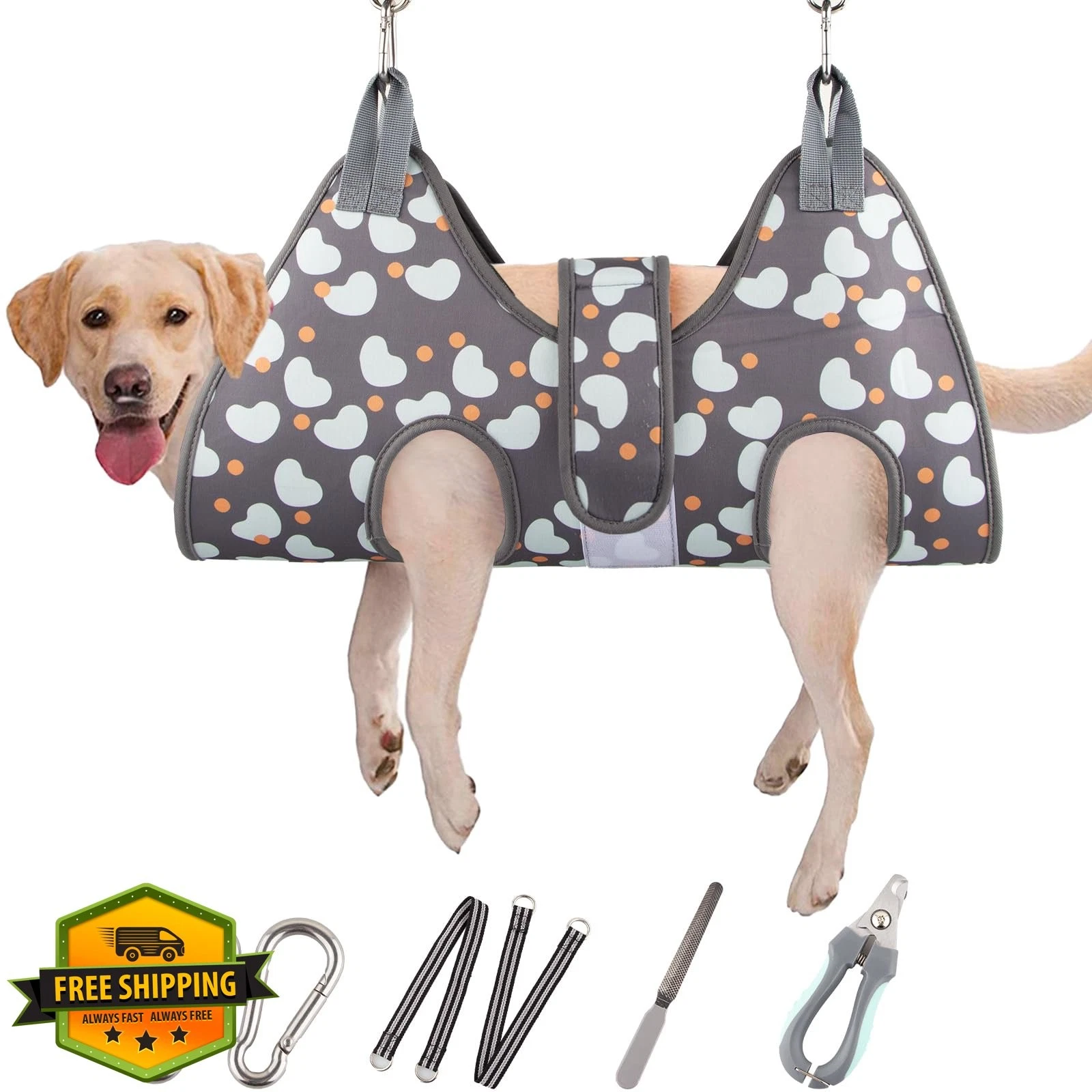 ATESON Dog Grooming Hammock Medium Large + Nail Clippers Tool