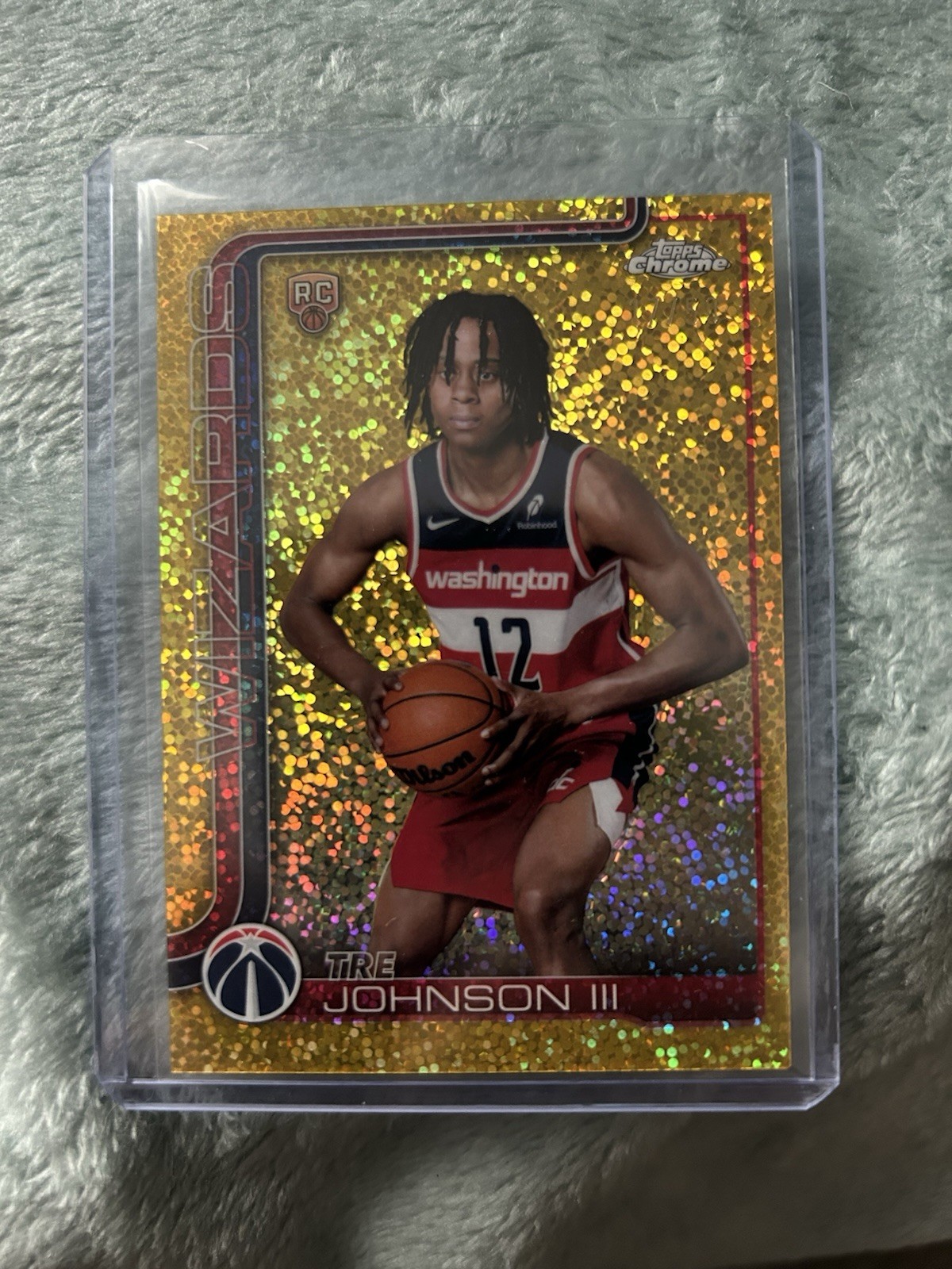 2025-26 Topps Chrome Variation Gold Speckle #256 Tre Johnson III RC ROOKIE 44/50