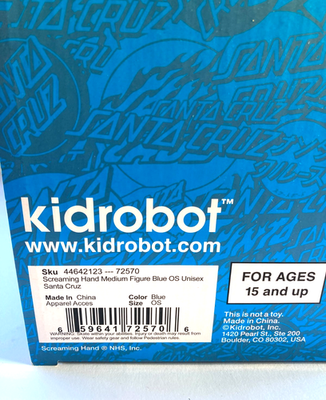 Kidrobot Santa Cruz Skateboards 30th Ann. Screaming Hand 9