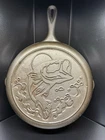Vintage 1990's Lodge Cast Iron 3-Notch Wildlife Series Bass Skillet 10-1/2" EUC