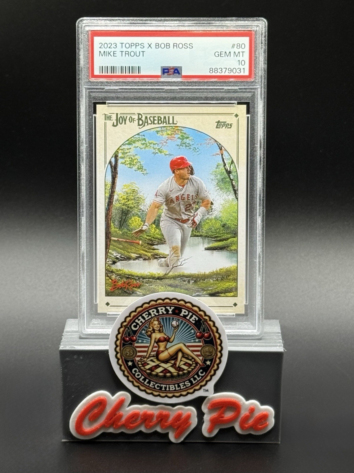 2023 Topps X Bob Ross The Joy of Baseball #80 Mike Trout PSA 10 GEM MINT view 1