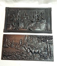 Buderus Kunstguss Wandreliefs Rehbock im Wald & Spinnstube Eisen 60er Set