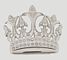 Crown Belt Buckle New Silver Metal Bling Rock Rebel Western Cowgirl Men Rodeo