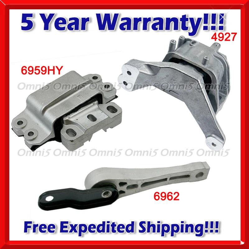 N015 Fits 2012-14 Volkswagen Passat 2.5L/18-19 2.0L Motor & Trans Mount Set 3pc - Bild 1 von 4