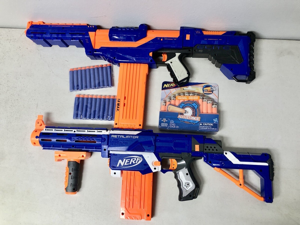 Nerf Retaliator and Delta Trooper x12 and x18 Mags Darts and 24 Accustrike  Dart