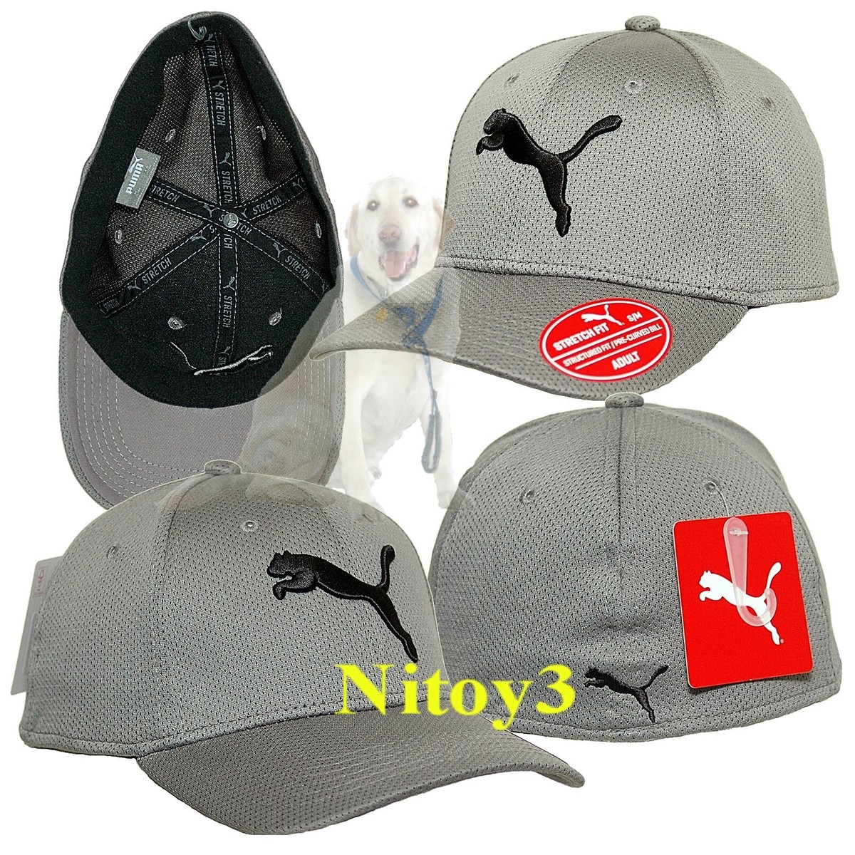 Puma Evercat Icon Stretch Fit Micro-Mesh Baseball Cap-Hat Men S/M: 54 57cm