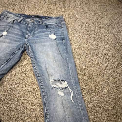 BKE Jeans Men's 32 X 30 Blue Denim Alec Skinny Low Rise Distressed Stretch - Picture 3 of 16