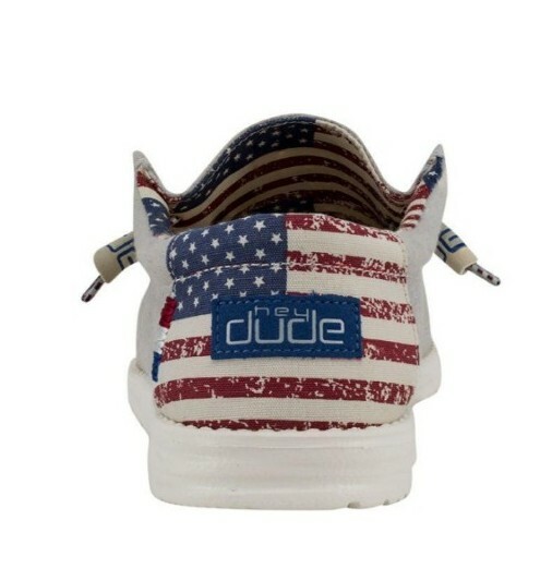 Hey Dude Wally Off White Patriotic Size 12 New Flag Dudes | eBay