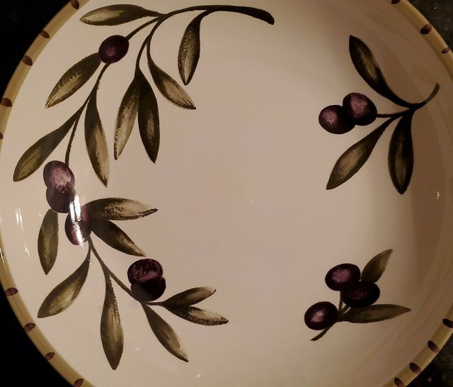 Williams Sonoma LIGURIA 13" Pasta Serving Bowl Olives eBay