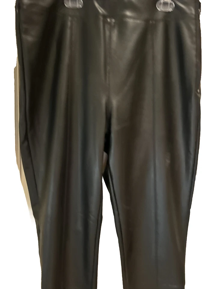 👖🖤Topshop Mujer Imitación Cuero EE. UU. Talla 12 Cremallera Lateral Cintura Elástica Nuevo Sin Etiquetas Foto 3 de 4