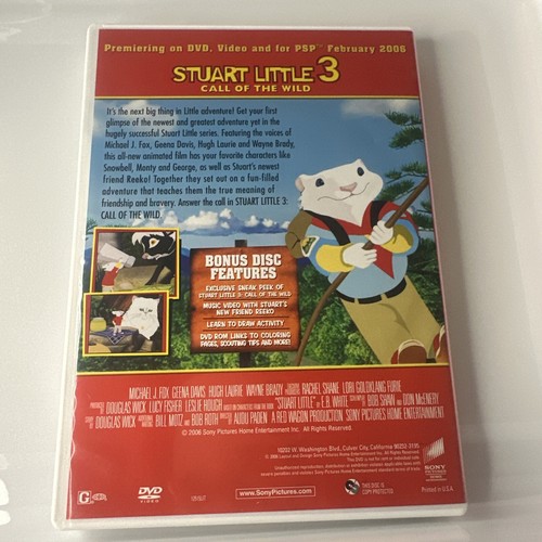 Stuart Little 3 Call of the Wild DVD Sneak Peek Bonus Disc Animal Cute Movie Kid - Picture 2 of 3