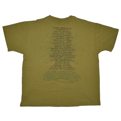 Vintage Lollapalooza 1995 Tribal T Shirt size XL Green Single
