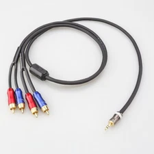 1M Professional Cable 3.5mm Male to 4-Male RCA HiFi Audio Adapter Cable