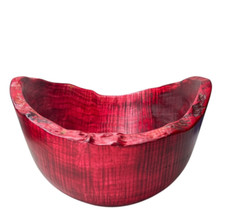 Hand-turned Wood Bowl Natural Edge large 11  STUNNING dyed maple artist signed