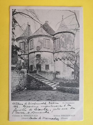 Old postcard Alsace SOMMERAU Schloss Castle of Birkenwald built in 1562 family LATOUCHE