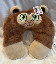 NWT Travel Palz Neck Pillow For kids Cute Brown Monkey Plush Kipp Brothers