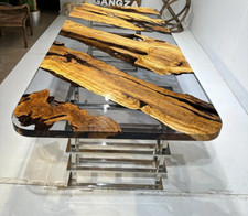 Epoxy River Table Live Edge Dining Table Handmade Wood Resin Desk