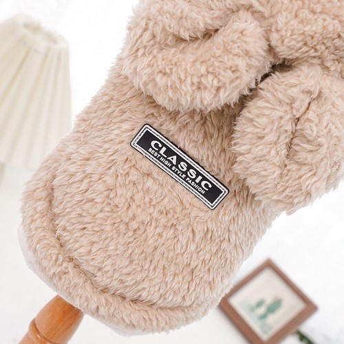 Flannel Dog Hoodies Winter Pet Dog Clothes Jacket Cute Beat Ear Dog Sweater - Picture 14 of 27