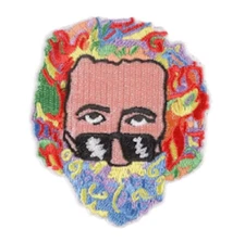 GRATEFUL DEAD JERRY GARCIA - FLOWER POWER - 3" Embroidered Iron On Patch
