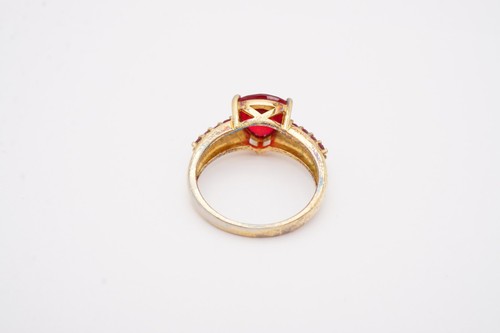 Ross Simons Lab-Created Ruby Ring Gold Plated Sterling Silver 925 Size 8 - Picture 4 of 13