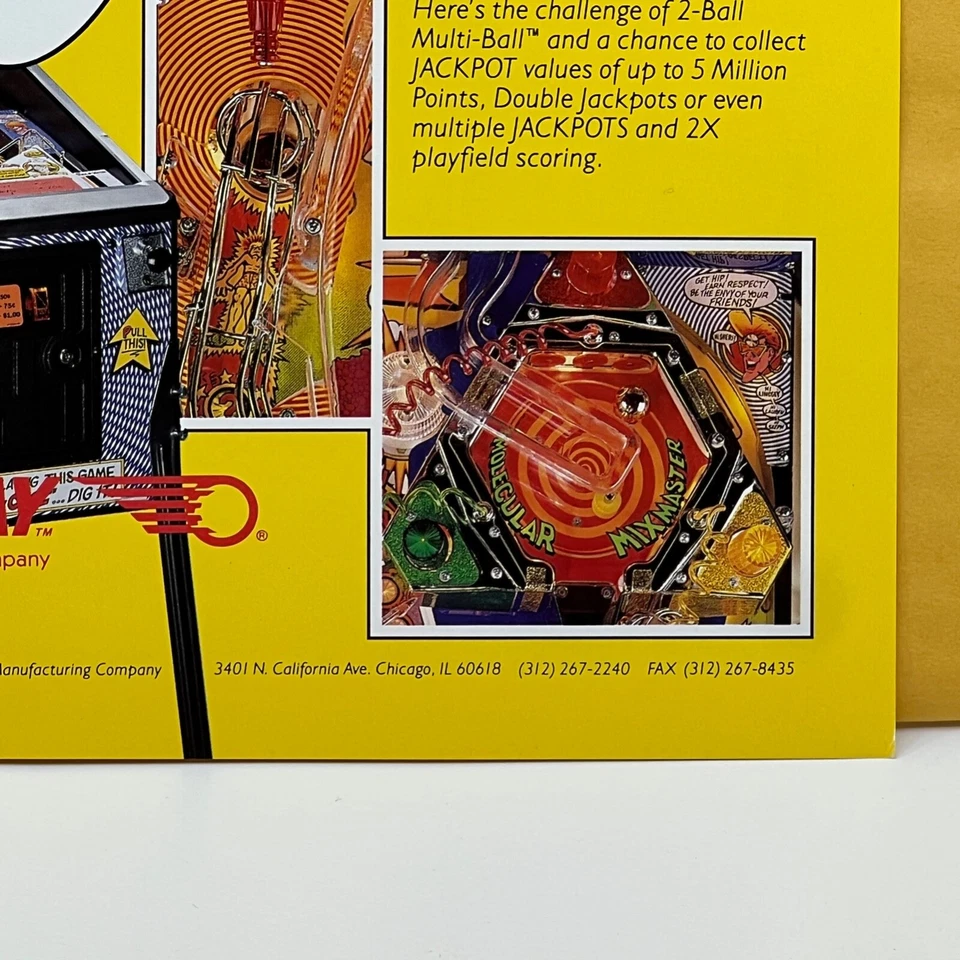 Bally Dr Dude Pinball Flyer Original 90s Promo Retro Game Art Sci-Fi Vintage - Image 2 of 4