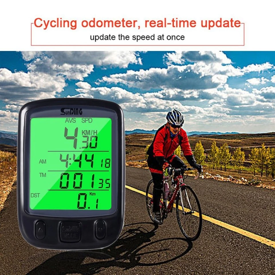 Contachilometri Tachimetro per Bici Bicicletta Impermeabile Conta KM Display LCD - Immagine 3 di 4
