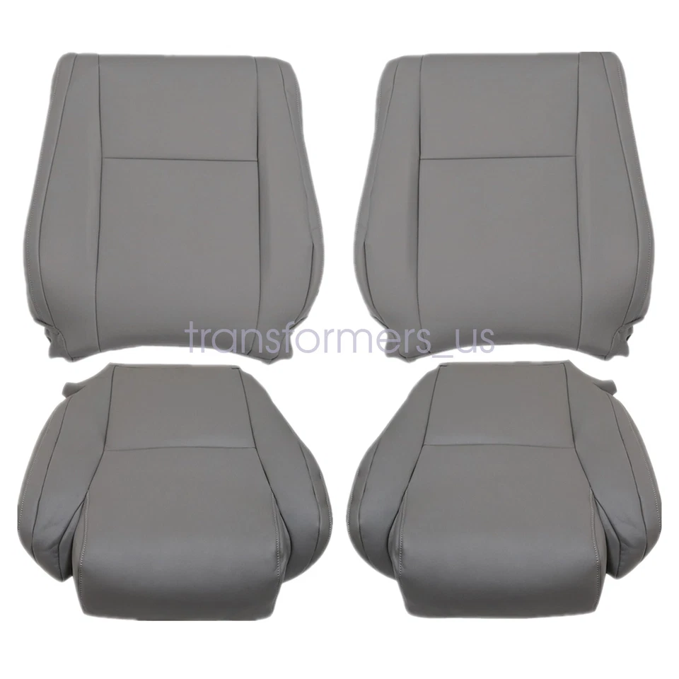 For 2007-2013 Toyota Tundra Sequoia Driver / Passenger Leather Seat Cover Gray — 第 3/4 张图片