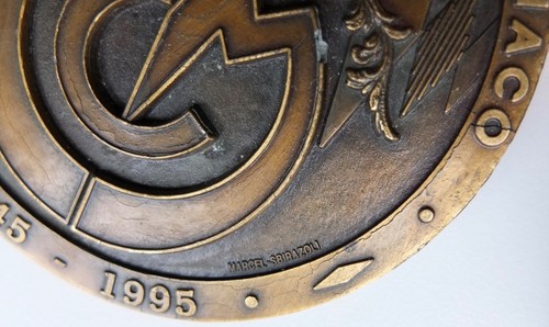 Conseil Economique De Monaco 1945-1995 Bronze Medal Engraver Marcel Sbirazoli - Picture 6 of 6