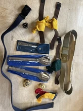 Assorted BSA belts, Spoons, & miscellaneous