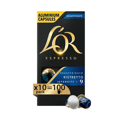 L'Or Caffè Decaffeinato Ristretto 100 Capsule - Compatibili Nespresso®* original