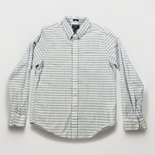 Abercrombie  Fitch Shirt Mens Large Muscle Button Down Blue Striped Long Sleeve