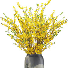 Artificial Forsythia Branches, 6 Pcs 39.4 Inch Cherry Blossom, Spring Flowers Ar