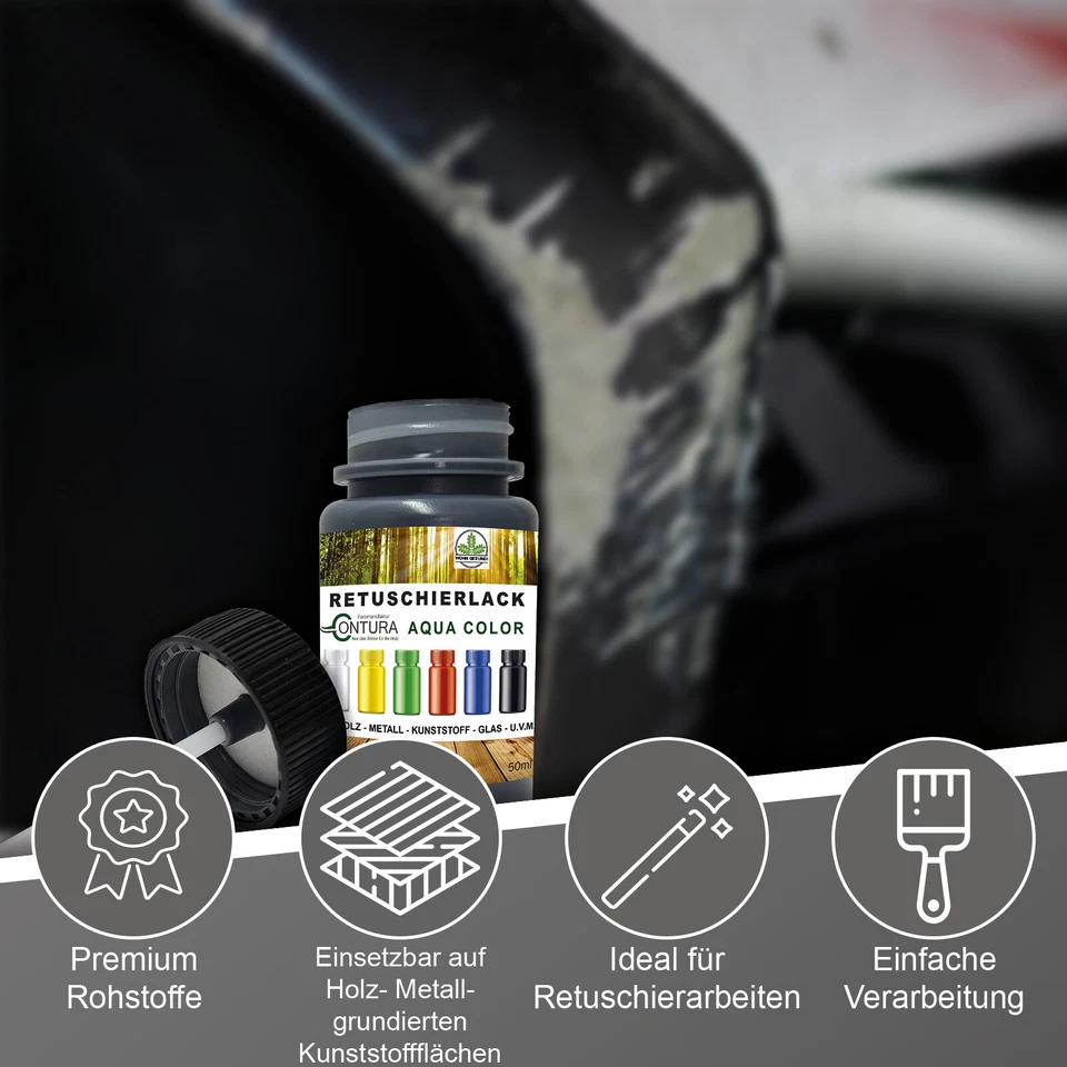 Reparaturlack Lackstift RAL Lack Pinselflasche Farbe Holz Metall Möbel Auto Bad - Bild 2 von 4