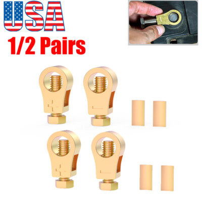 2/4Pcs Cable Clamp Battery Connection Clip Car Battery Pure Copper Terminal Wire