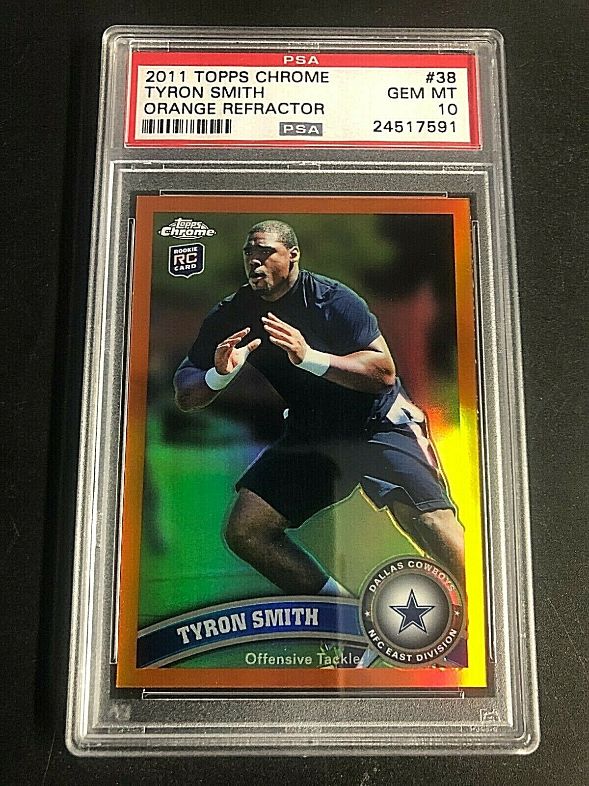 Tyron Smith Topps Chrome #38 Orange Refractor