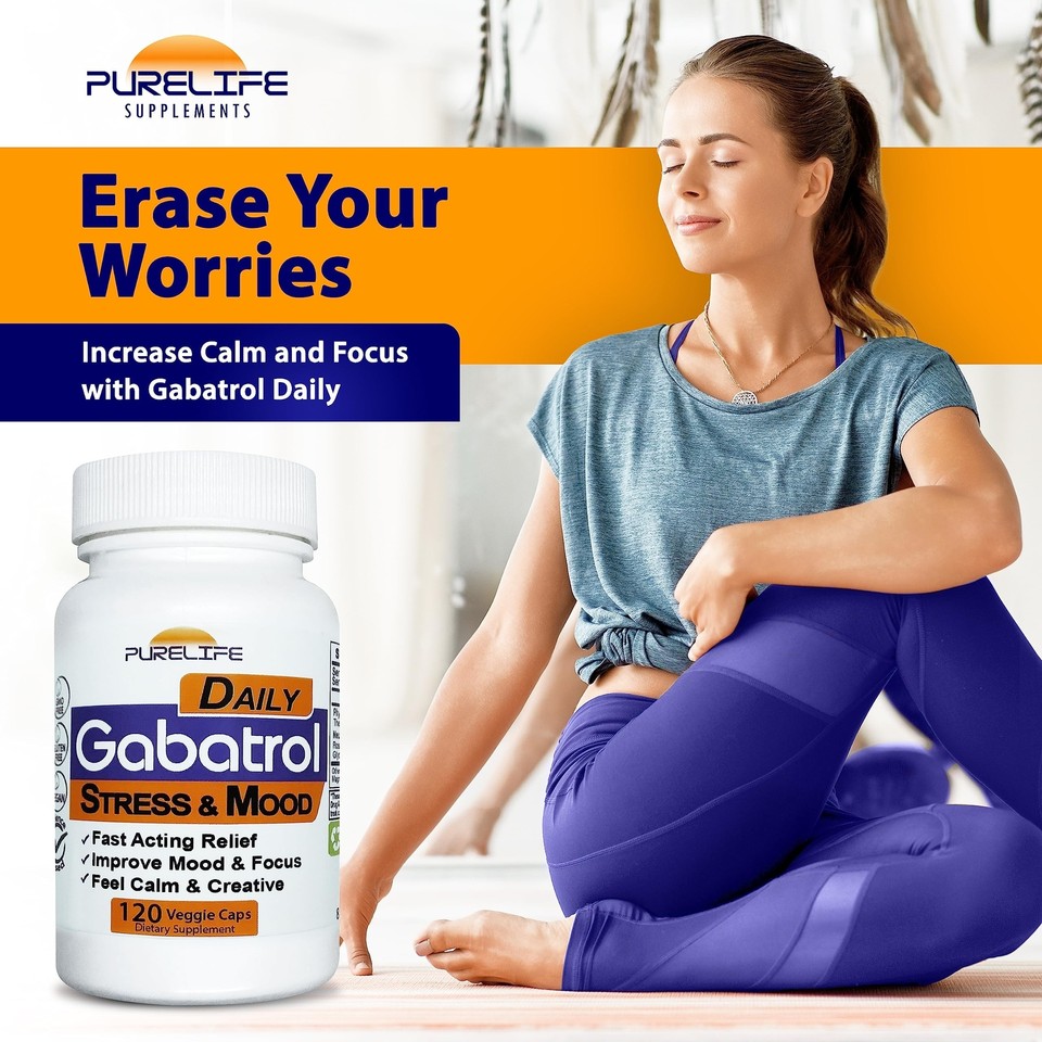 PureLife Supplements Gabatrol Daily Plant Based Stress Relief (120