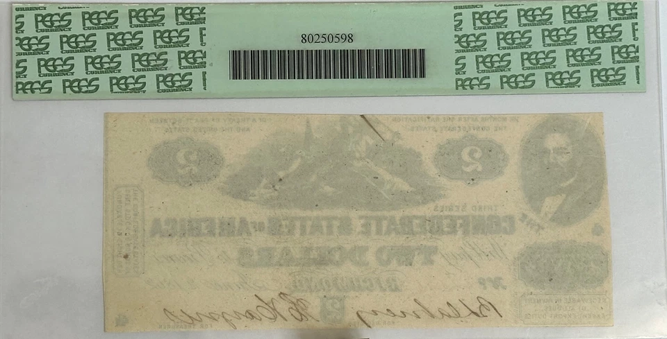 💎 1862 T-42 $2 CSA Confederate Note – PCGS 50PPQ!!! 💵 Crisp Civil War Currency - Image 2 of 2