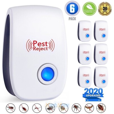 2023 Ultrasonic Pest Repeller Control Electronic Repellent Mice Rat Reject 6PACK