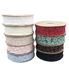 UK 9M DIY Bow Craft Embossed Floral Ribbon Flowers Bouquet Packaging ribbon Trim