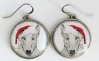 Santa Bull Terrier Dog Breed Christmas Earrings