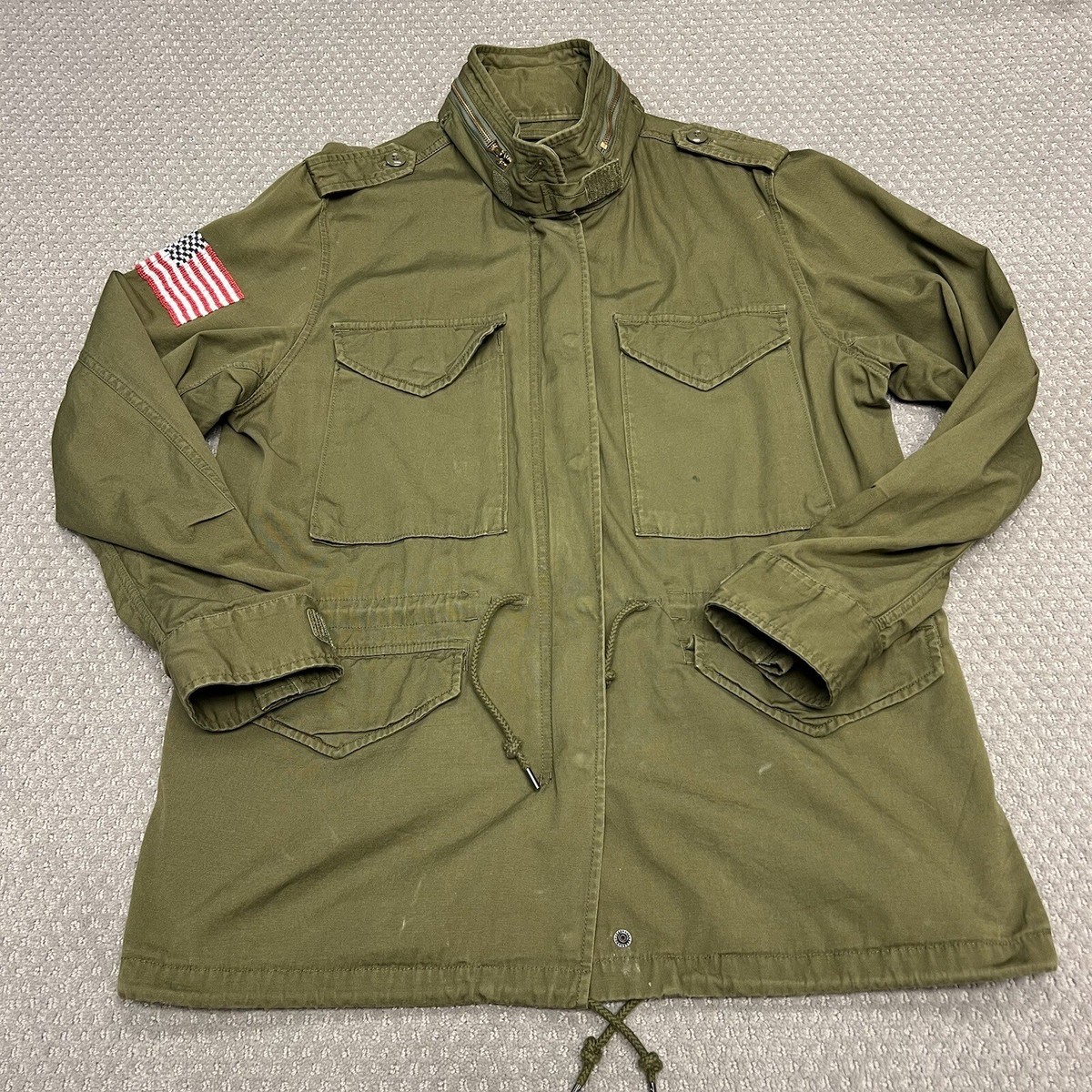 VTG Ralph Lauren Denim Supply Beaded American US Flag Military