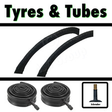 2x Tyre 24 1 3/8 (37-540) Wheel Chair Classic Bike Tyre & SCH Tubes