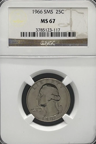 1966 Washington Quarter 25C SMS NGC MS 67