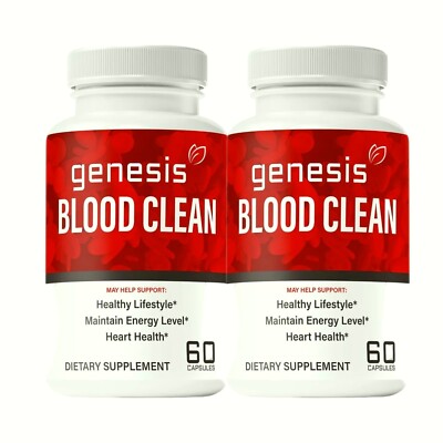 2-Pack Genesis Blood Clean Capsules to Support Healthy Blood Sugar -120 Capsules