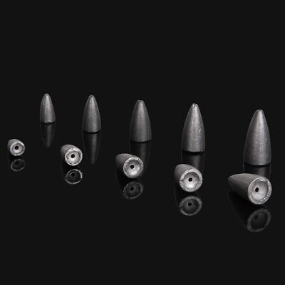40 Piombi Da Pesca A Forma Di Proiettile - Set Assortito Pesi Per Bass Fishing - 1/16oz A 1/2oz