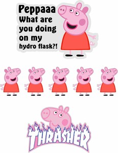 peppa hydro flask stickers