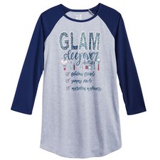 Max  Olivia Girls 2-Pc. Sleep Mask  Nightshirt Pajama Small, Light Gray 