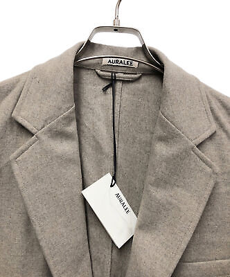 AURALEE WOOL FULLING FLANNEL JACKET Size: 3 Beige Men AURALEE WOOL FULLING FLANNEL JACKET Size: 3 Beige Men