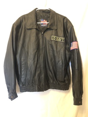 us navy leather jacket