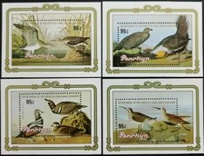 Penrhyn 1985 - J. Audubon Birds - Set of 4 Miniature Sheets - MNH